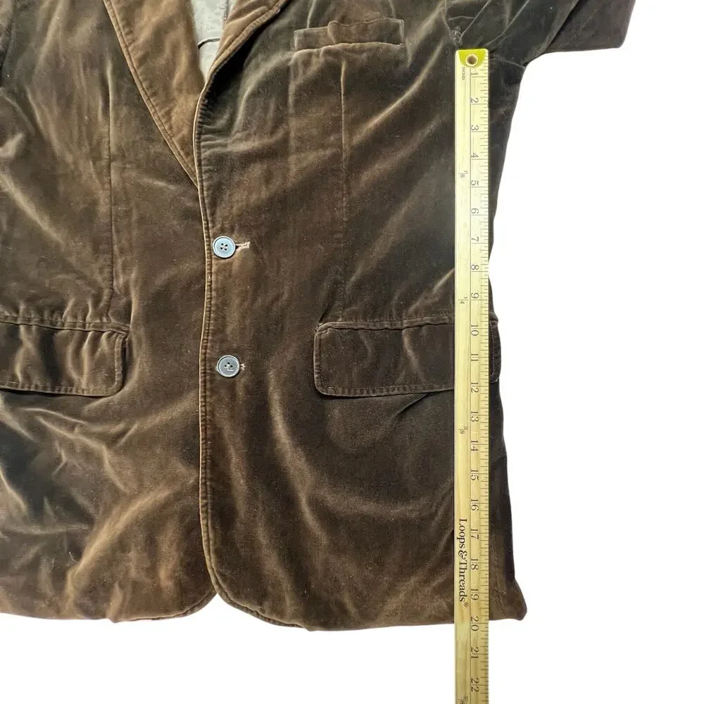 Vintage Parts by Machine Velvet Blazer Men L Brown Sport Coat Indie Academia Y2K